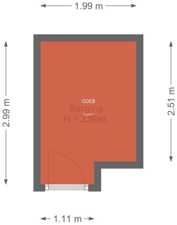 Floorplan - Persimoenstraat 35, 3545 DB Utrecht